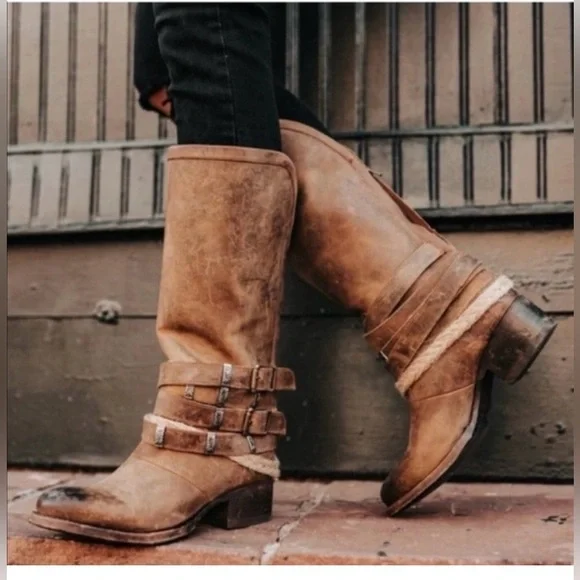 Freebird By Steven Women’s Drove Sz 6 Leather Distressed Brown Boots Western - Picture 1 of 9